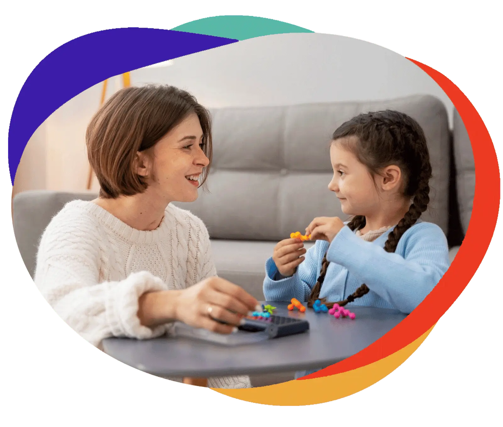 Parent receiving guidance about Ontario Autism Program funding for ABA therapy